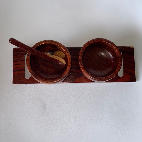 Wood Two bowl serving set - Picture 3 of 8